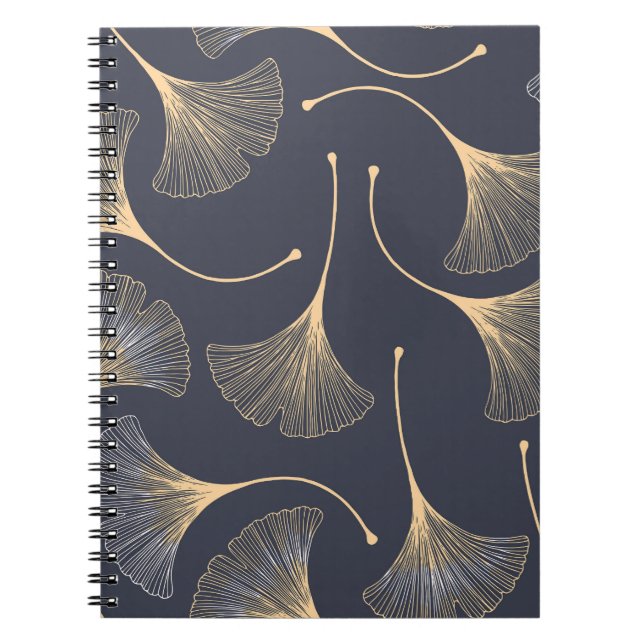Carnet Feuilles de Ginkgo modèle floral sans joint (Devant)