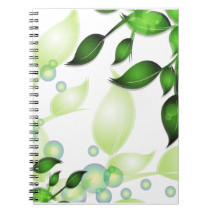 Carnet Feuilles de jardin frais sur blanc
