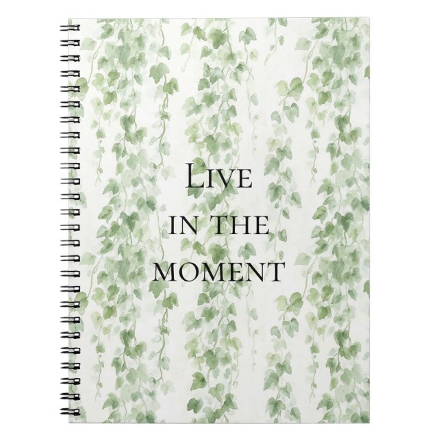 Carnet Feuilles de lierre vert romantiques (Devant)