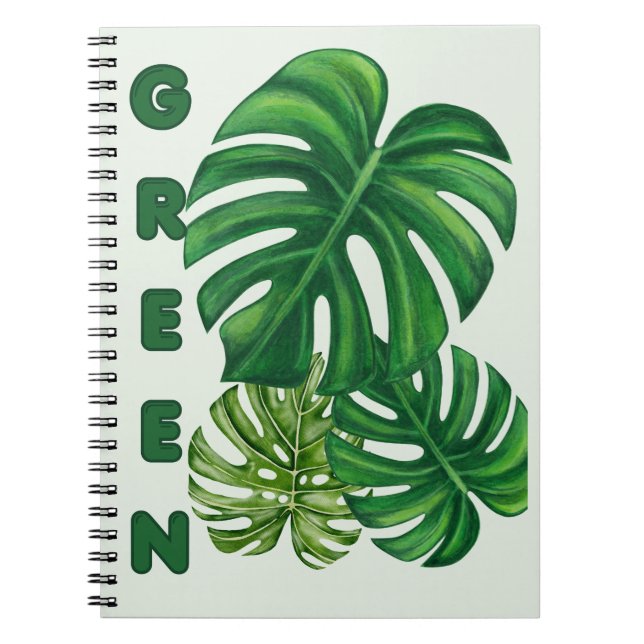 Carnet Feuilles de Monstera Vertes (Devant)
