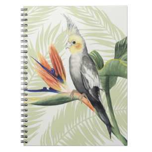 Carnet Feuilles de palmiers à oiseaux noirs