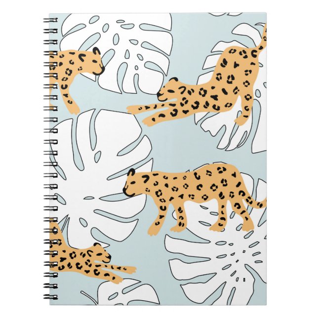 Carnet Feuilles de palmiers léopards tropicaux, e (Devant)