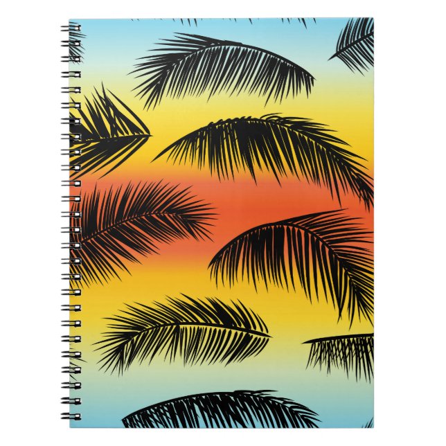 Carnet Feuilles de palmiers : motif sans soudure. (Devant)