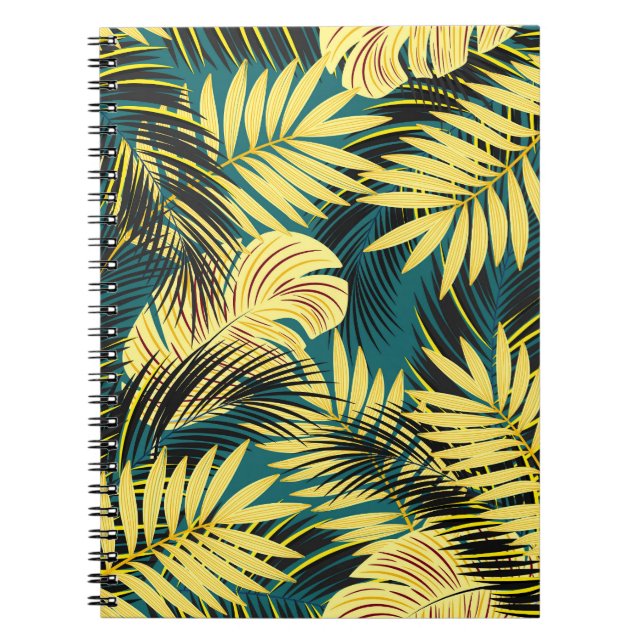 Carnet Feuilles de palmiers : Vintage foncé (Devant)