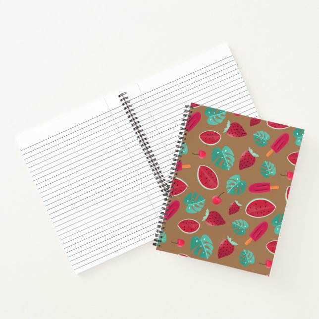 Carnet Feuilles de pavot, cerise, fraise et pastèque (Intérieur)