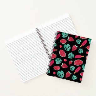 Carnet Feuilles de pavot, cerise, fraise et pastèque