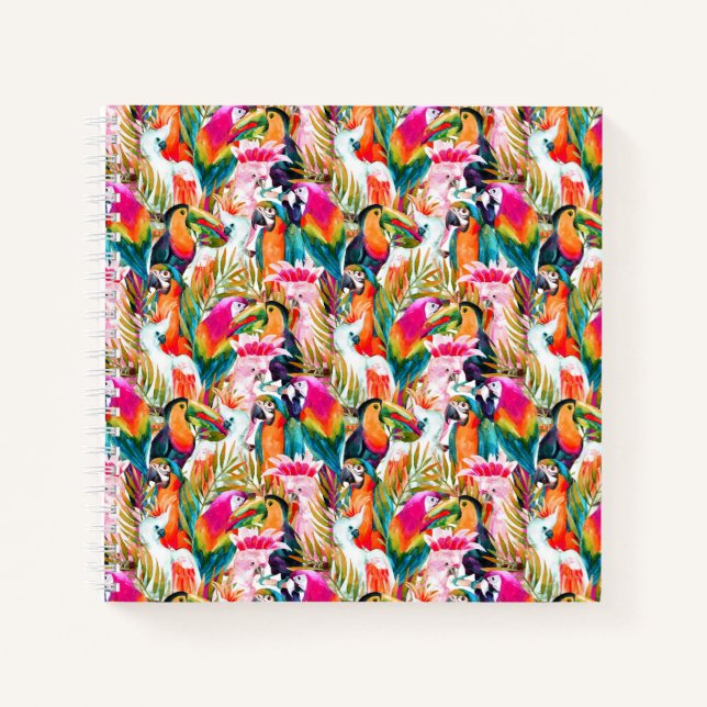 Carnet Feuilles de perroquets et palmiers (Devant)