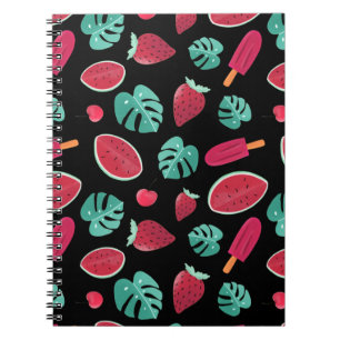 Carnet Feuilles de poissonnerie, cerise, fraise et pastèq