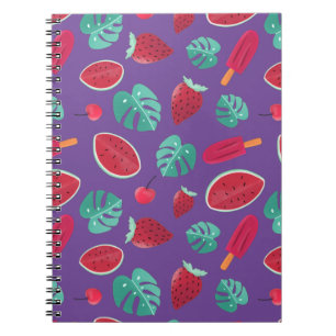 Carnet Feuilles de poissonnerie, cerise, fraise et pastèq