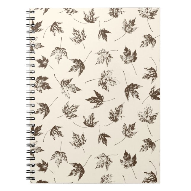 Carnet Feuilles d'érable d'automne à la crème - motif san (Devant)