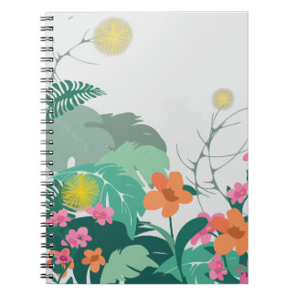Carnet Feuilles et Fleurs Tropicales Pastel