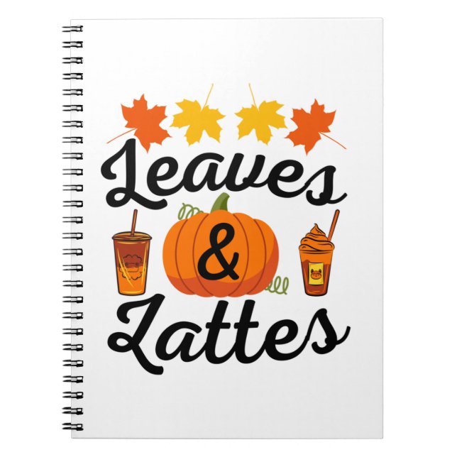 Carnet Feuilles Et Latte Automne (Devant)