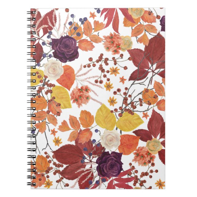 Carnet Feuilles et Roses de l'automne (Devant)