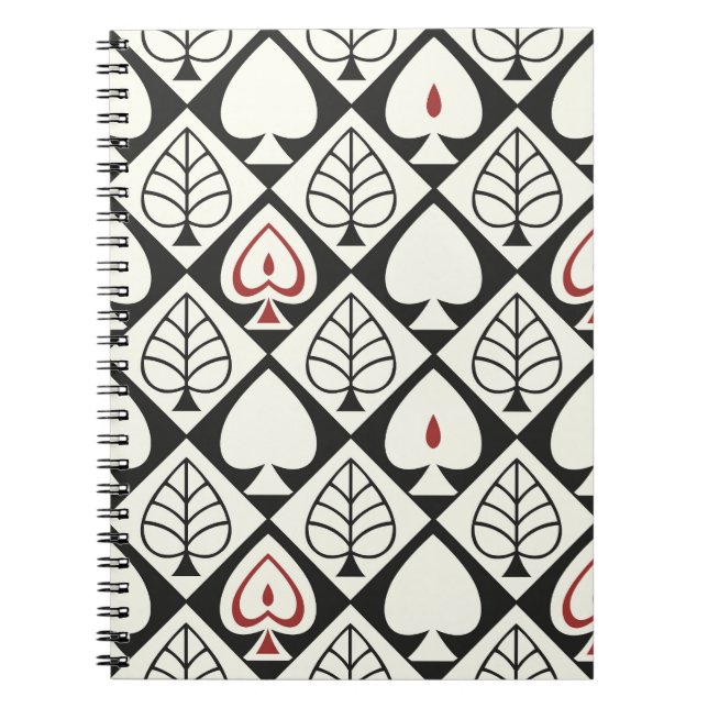 Carnet Feuilles géométriques, motif naturel transparent. (Devant)