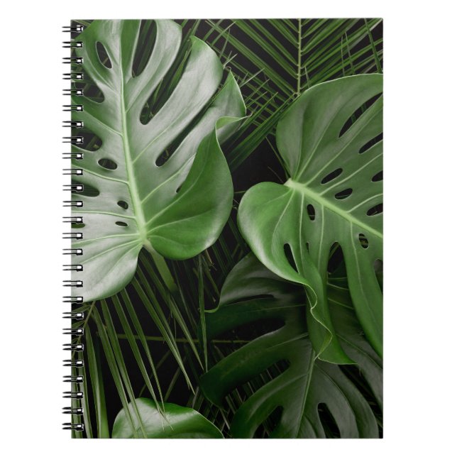 Carnet Feuilles Monstera, aménagement tropical de luxe. (Devant)