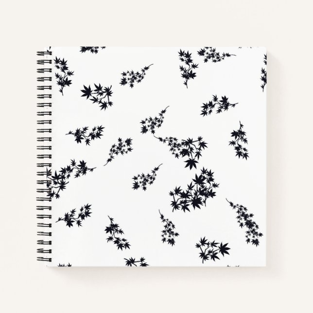 Carnet Feuilles noirs et blancs (Devant)