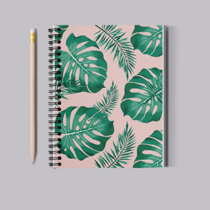 Carnet Feuilles Pink & Green Palm sans couture Motif