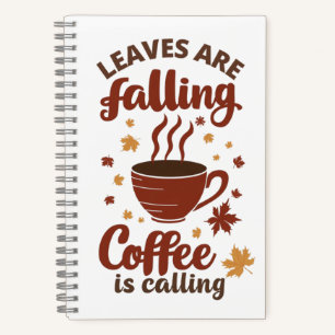 Carnet Feuilles qui tombent, café qui appelle l'automne