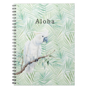 Carnet Feuilles Tropicales Vertes Oiseau Aloha