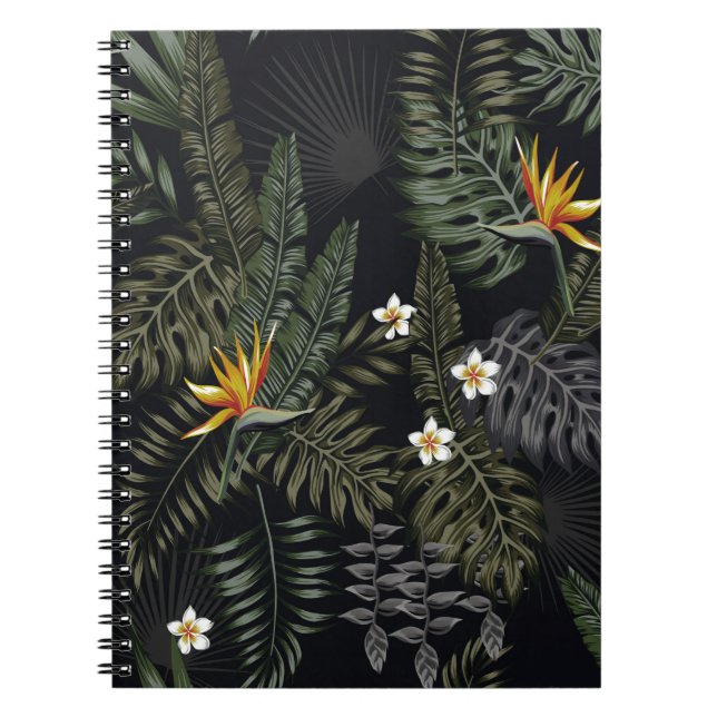 Carnet Feuilles tropicaux et fleurs dans le style de la n (Devant)
