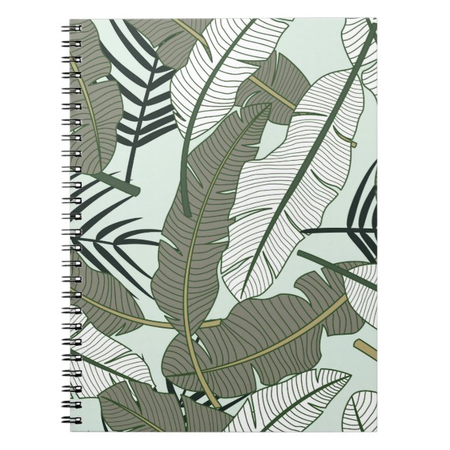 Carnet Feuilles tropicaux motif sans couture  (Devant)