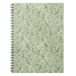 Carnet Feuilles vert clair vintage en style cottagecore d