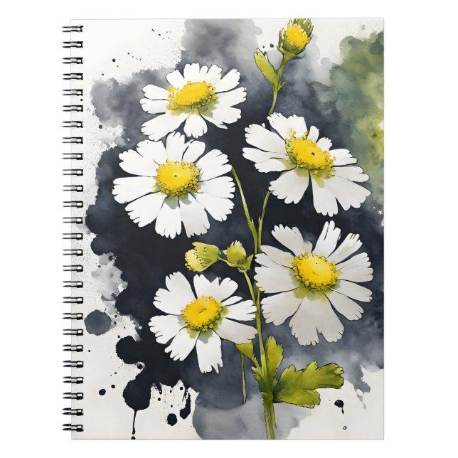 Carnet Feverfew - Fleurs aquarelle (Devant)