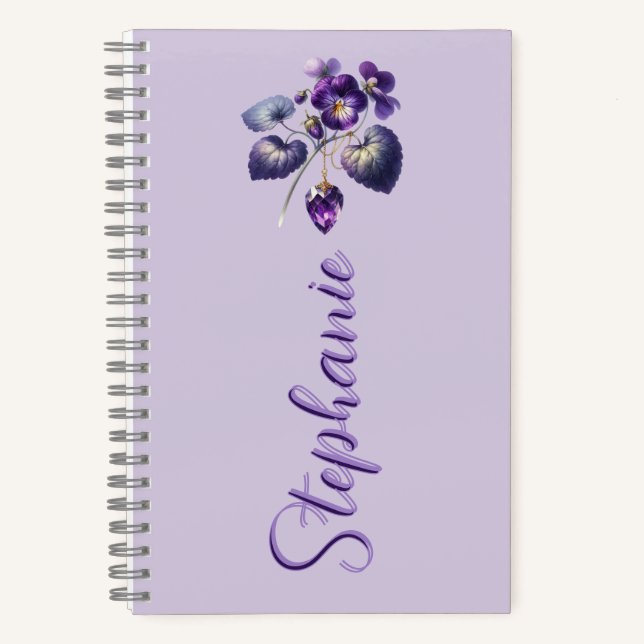 Carnet Février Grâce - Signet de fleur et pierre précieus (Recto)