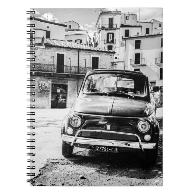 Carnet Fiat 500, cinquecento en Italie, cadeau classique (Devant)
