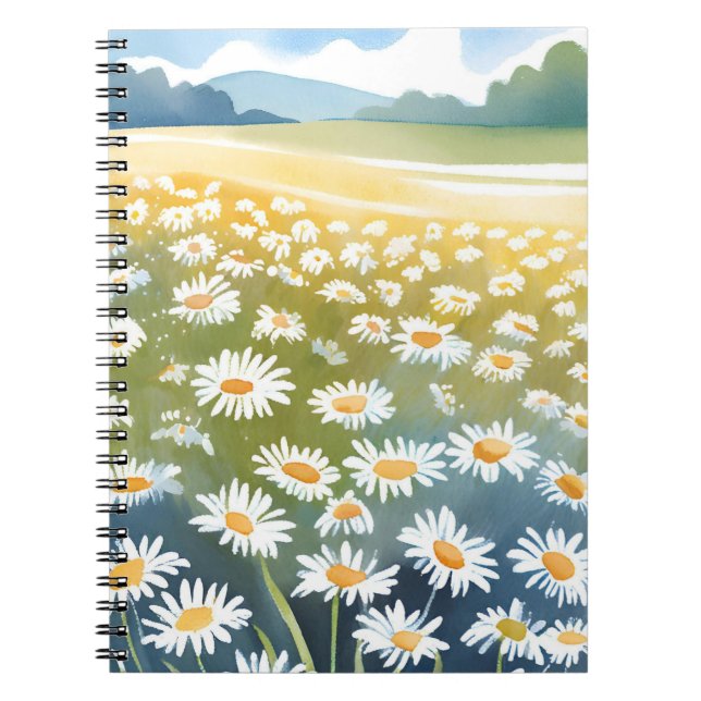 Carnet Field of Daisies | Flower Meadow Floral Painting  (Devant)