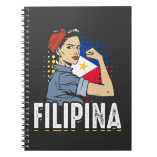 Carnet Fier drapeau philippin femme Philippines