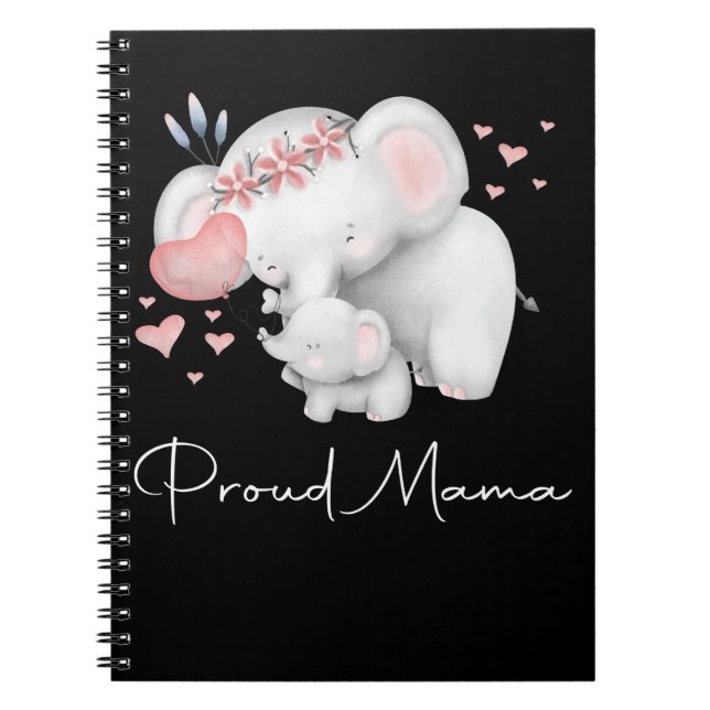 Carnet Fier Fête de la maman éléphante et de la mère de b (Devant)