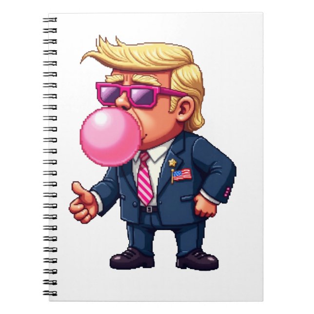 Carnet Fier Maga Trump Pixel Président Jour de l'Inagurat (Devant)