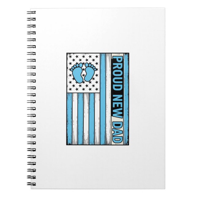 Carnet Fier Nouveau Papa Pieds de Bébé Drapeau Vector Des (Devant)