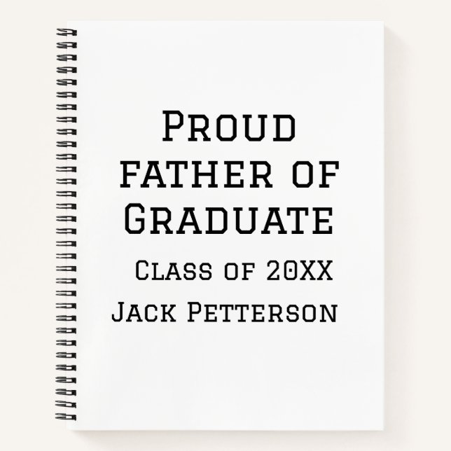Carnet Fier père de la classe de diplômés de 20XX ajouter (Devant)