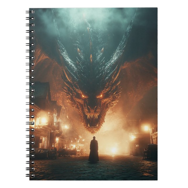 Carnet Fierce Fiery Angry Black Ancient Dragon (Devant)