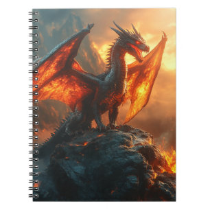 Carnet Fierce Red Fiery Dragon en colère