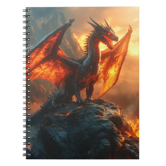 Carnet Fierce Red Fiery Dragon en colère (Devant)