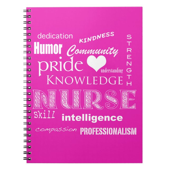 Carnet Fierté-Attributs d'infirmière/rose (Devant)