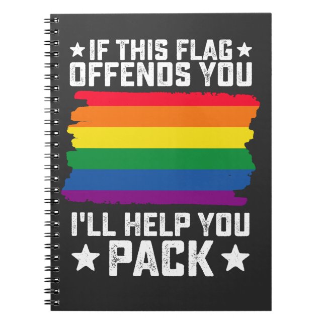 Carnet Fierté LGBT Si ce drapeau vous offense Je vous aid (Devant)