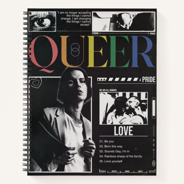 Carnet Fierté LGBTQ+ Moderne Brutaliste (Devant)