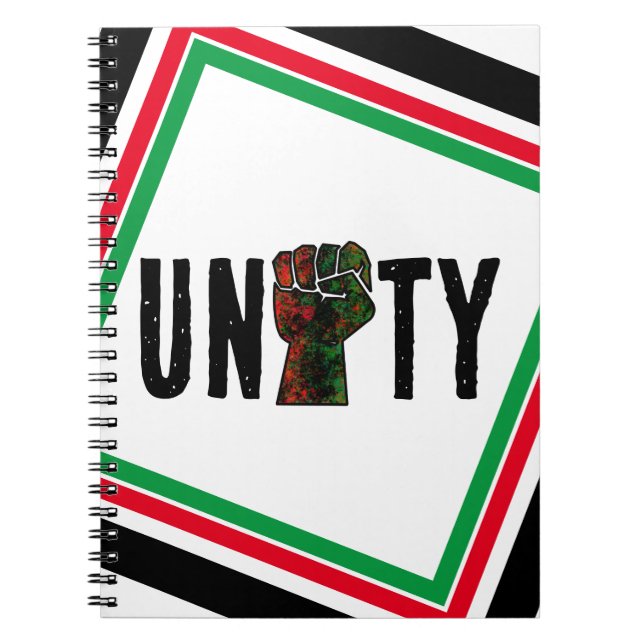 Carnet fierté noire drapeau rouge vert poing panafricain  (Devant)