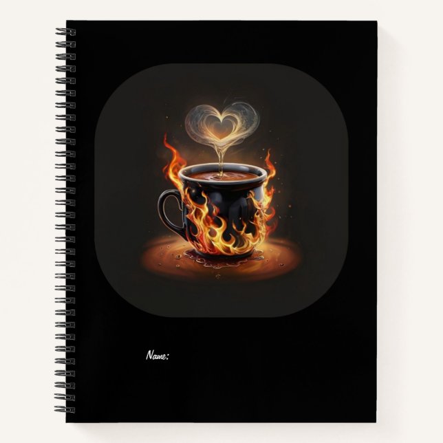 Carnet Fiery Christmas Coffee Cup avec Heart Steam Art (Devant)