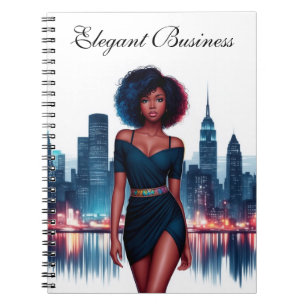 Carnet Fille Africaine stylisée Afro cheveux affaires
