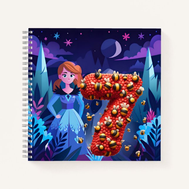 Carnet Fille Anniversaire À 7 Ans (Devant)