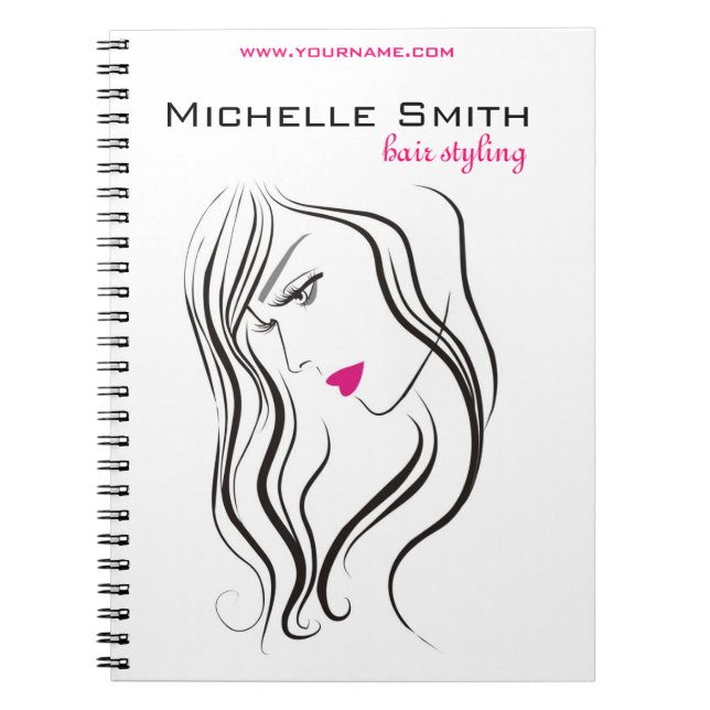 Carnet Fille aux cheveux ondulés Icône de marquage de coi (Devant)