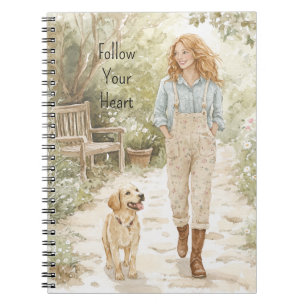 Carnet Fille aux Cheveux Roux & Son Chien