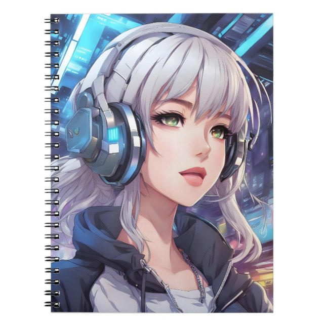 Carnet Fille avec casque (Devant)