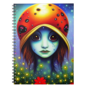 Carnet Fille avec chapeau coccinelle