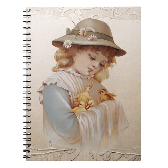 Carnet Fille avec des petits canards (Devant)